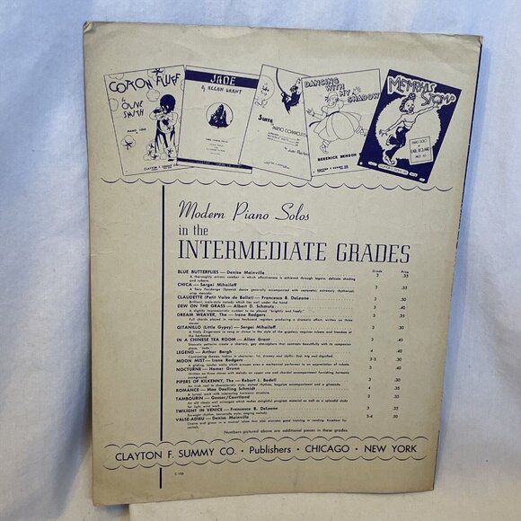 The Guitar Piano Solo Sheet Music Jessie Gaynor 1921 Clayton F. Summy Co. - Picture 3 of 7